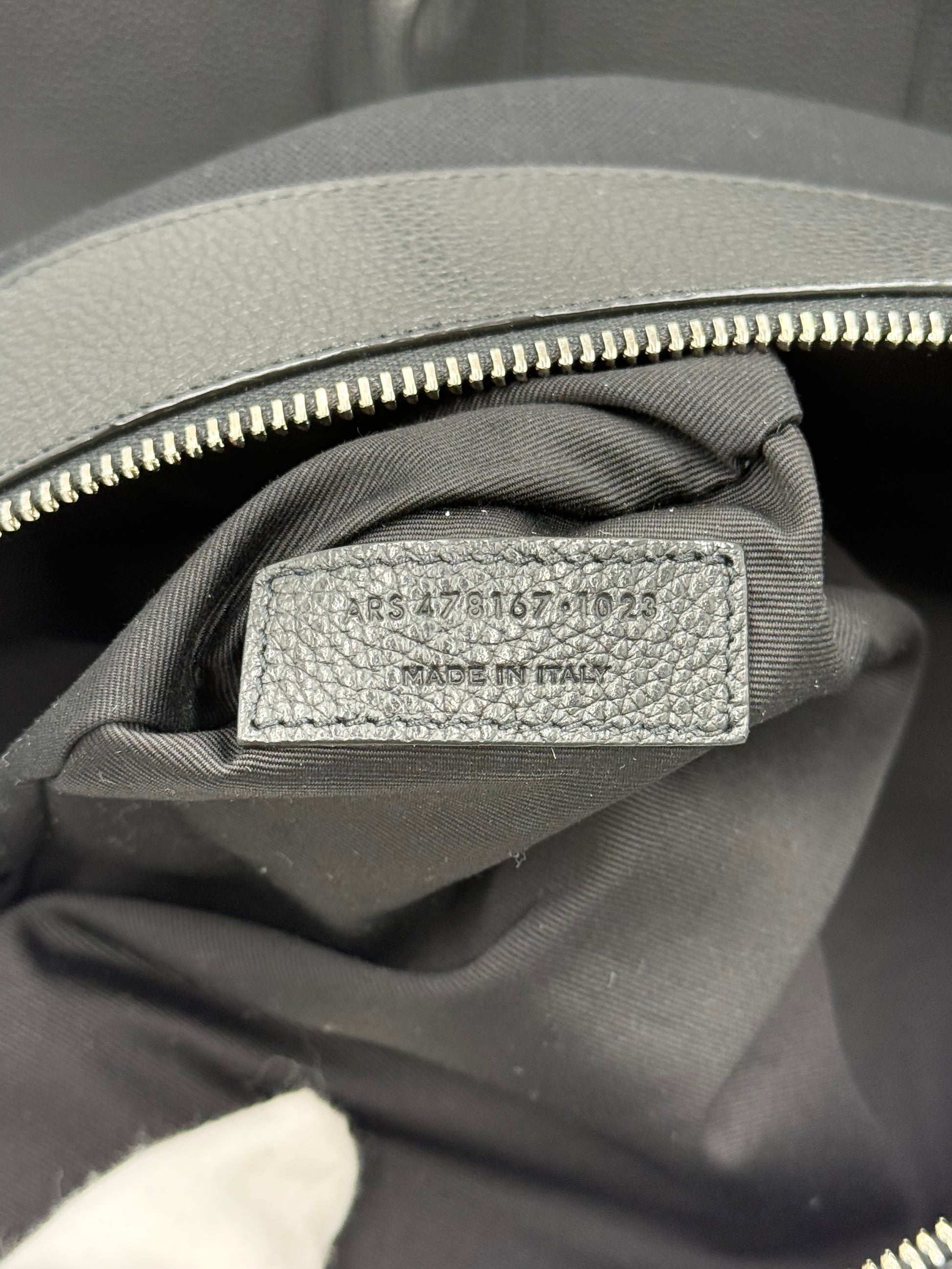 Saint Laurent Borsa Sac de Jour Large in Pelle Martellata Nera - Pally Vintage Closet