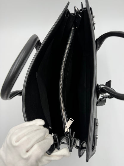 Saint Laurent Borsa Sac de Jour Large in Pelle Martellata Nera - Pally Vintage Closet