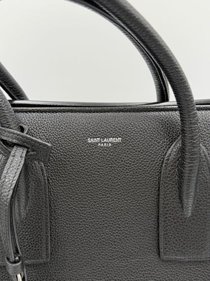Saint Laurent Borsa Sac de Jour Large in Pelle Martellata Nera - Pally Vintage Closet