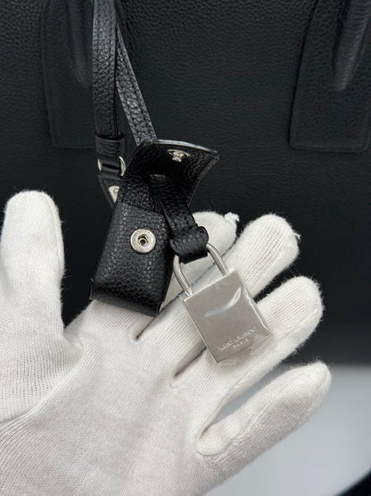 Saint Laurent Borsa Sac de Jour Large in Pelle Martellata Nera - Pally Vintage Closet