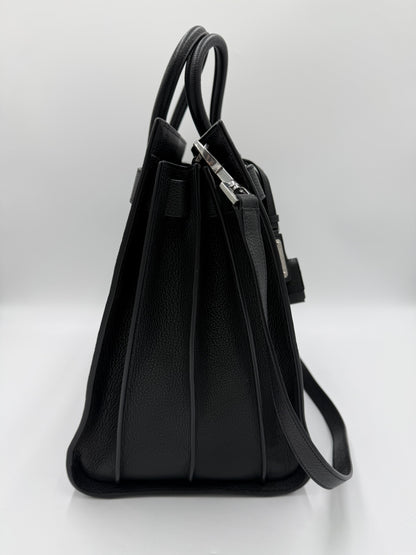 Saint Laurent Borsa Sac de Jour Large in Pelle Martellata Nera - Pally Vintage Closet