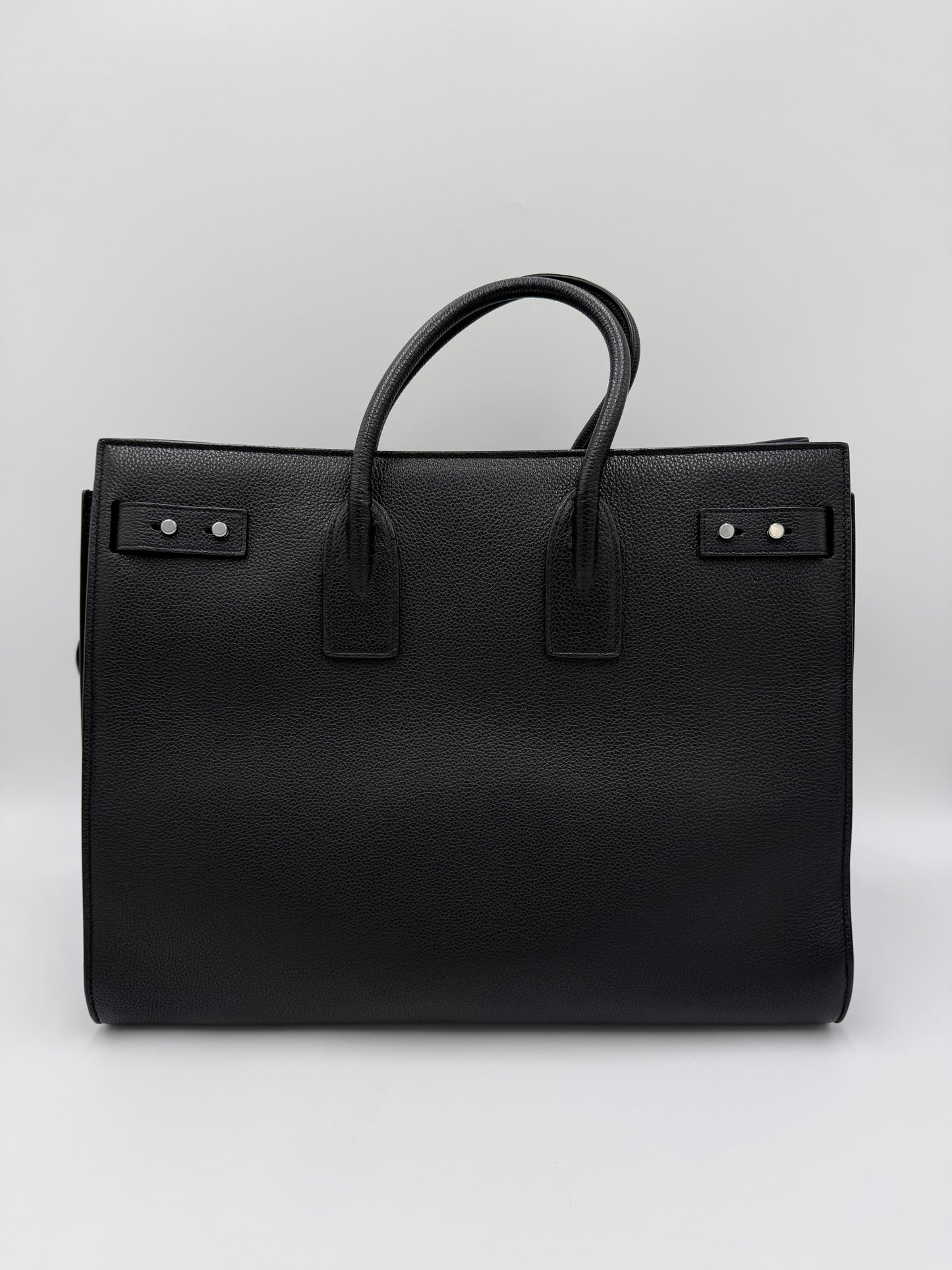 Saint Laurent Borsa Sac de Jour Large in Pelle Martellata Nera - Pally Vintage Closet