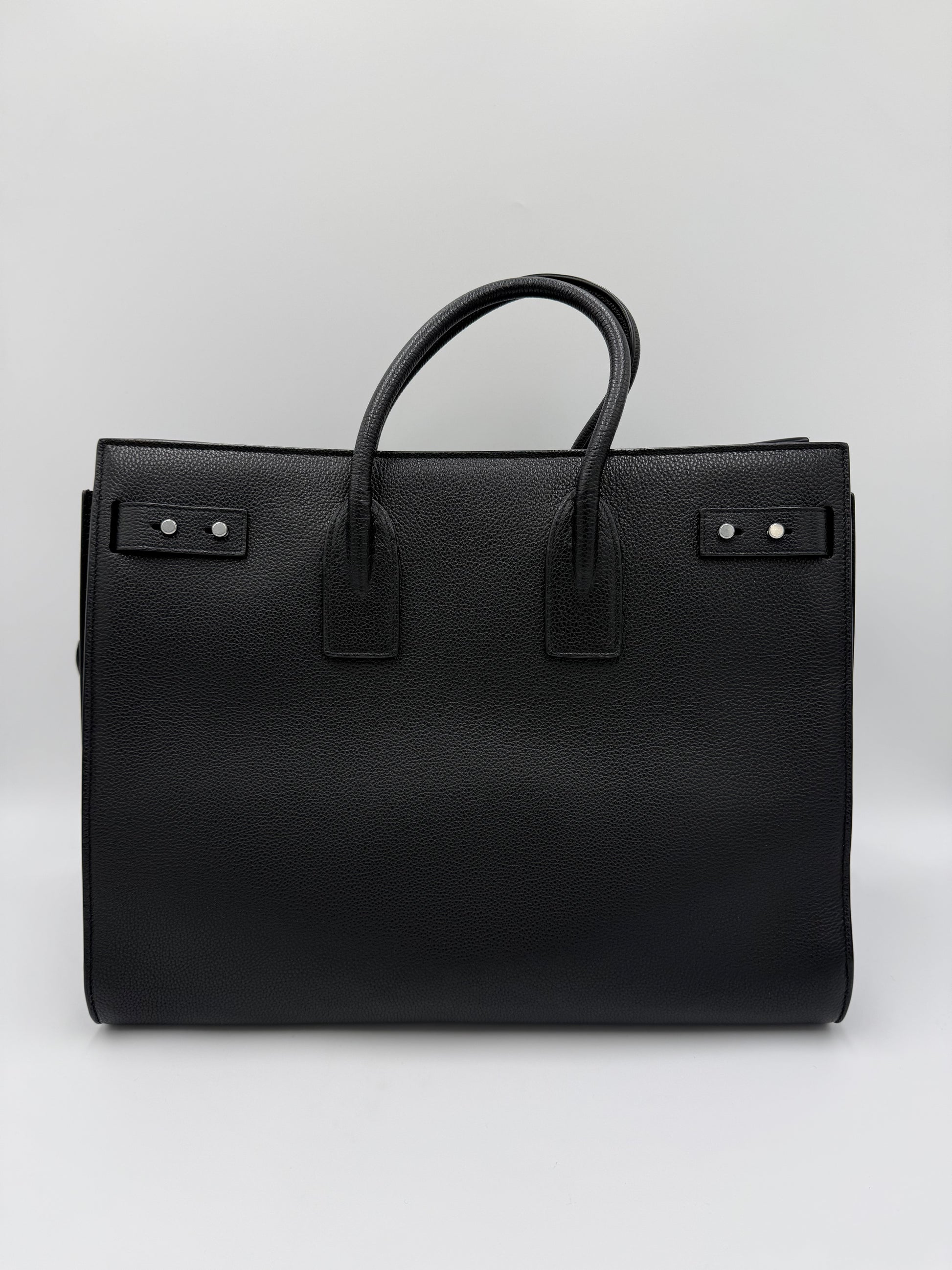Saint Laurent Borsa Sac de Jour Large in Pelle Martellata Nera - Pally Vintage Closet