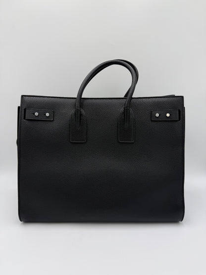 Saint Laurent Borsa Sac de Jour Large in Pelle Martellata Nera - Pally Vintage Closet