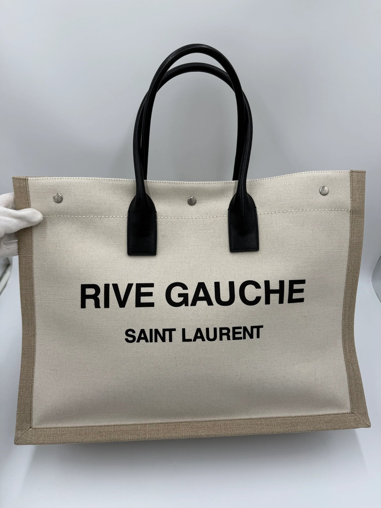 Saint-Laurent-Borsa-Tote-Rive-Gauche-in-Canvas-e-Lino-Beige-70031212249412 - Pally Vintage Closet