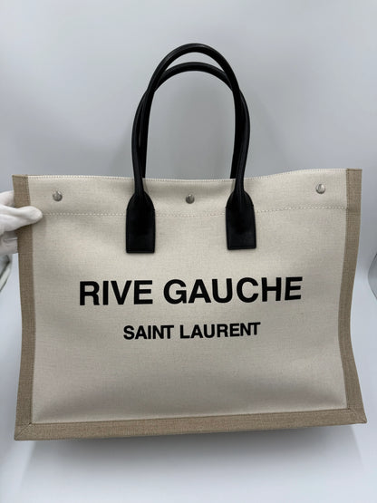 Saint-Laurent-Borsa-Tote-Rive-Gauche-in-Canvas-e-Lino-Beige-70031212249412 - Pally Vintage Closet