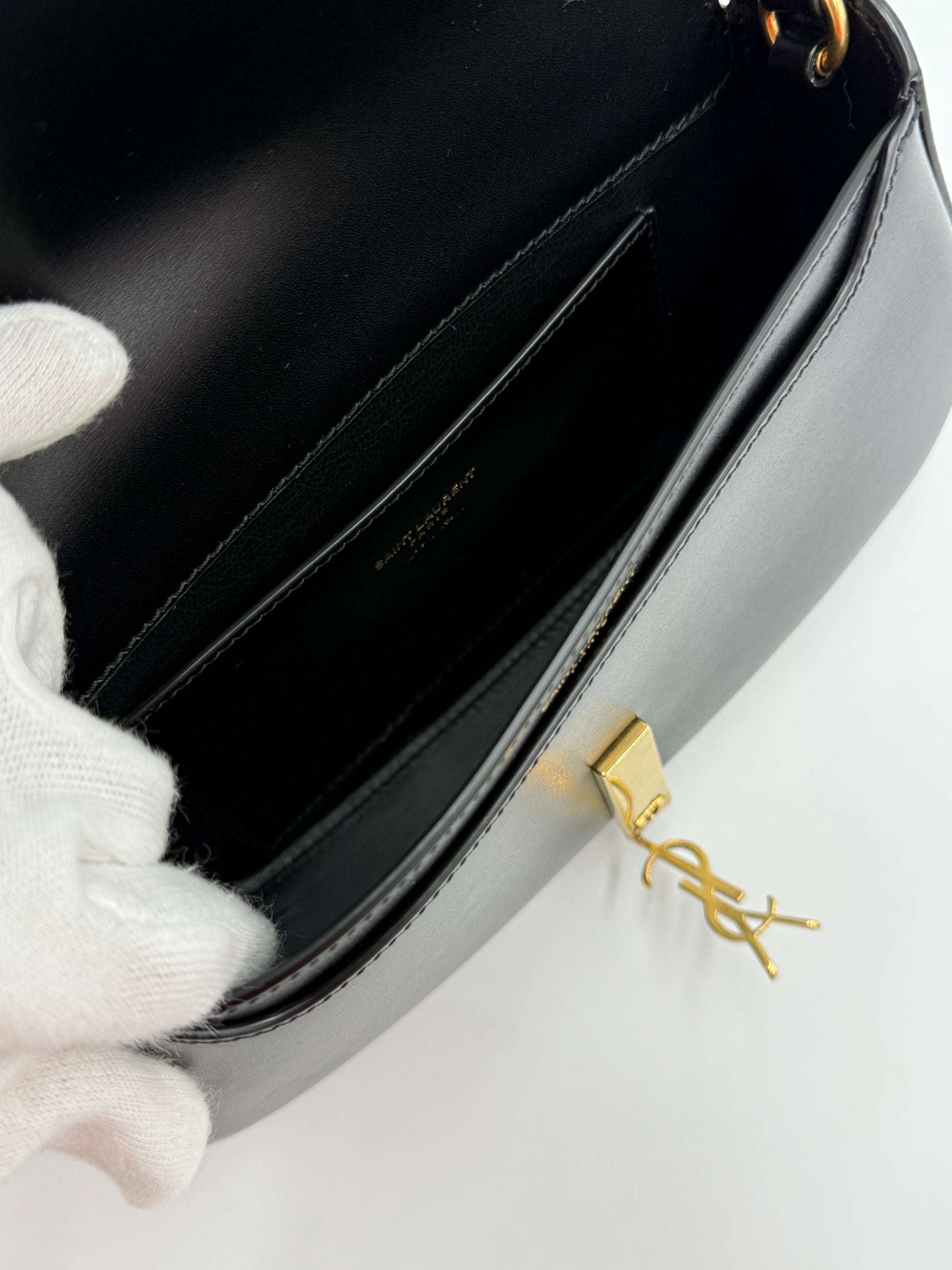 Saint Laurent Borsa Voltaire Mini in Pelle Liscia Nera - Pally Vintage Closet