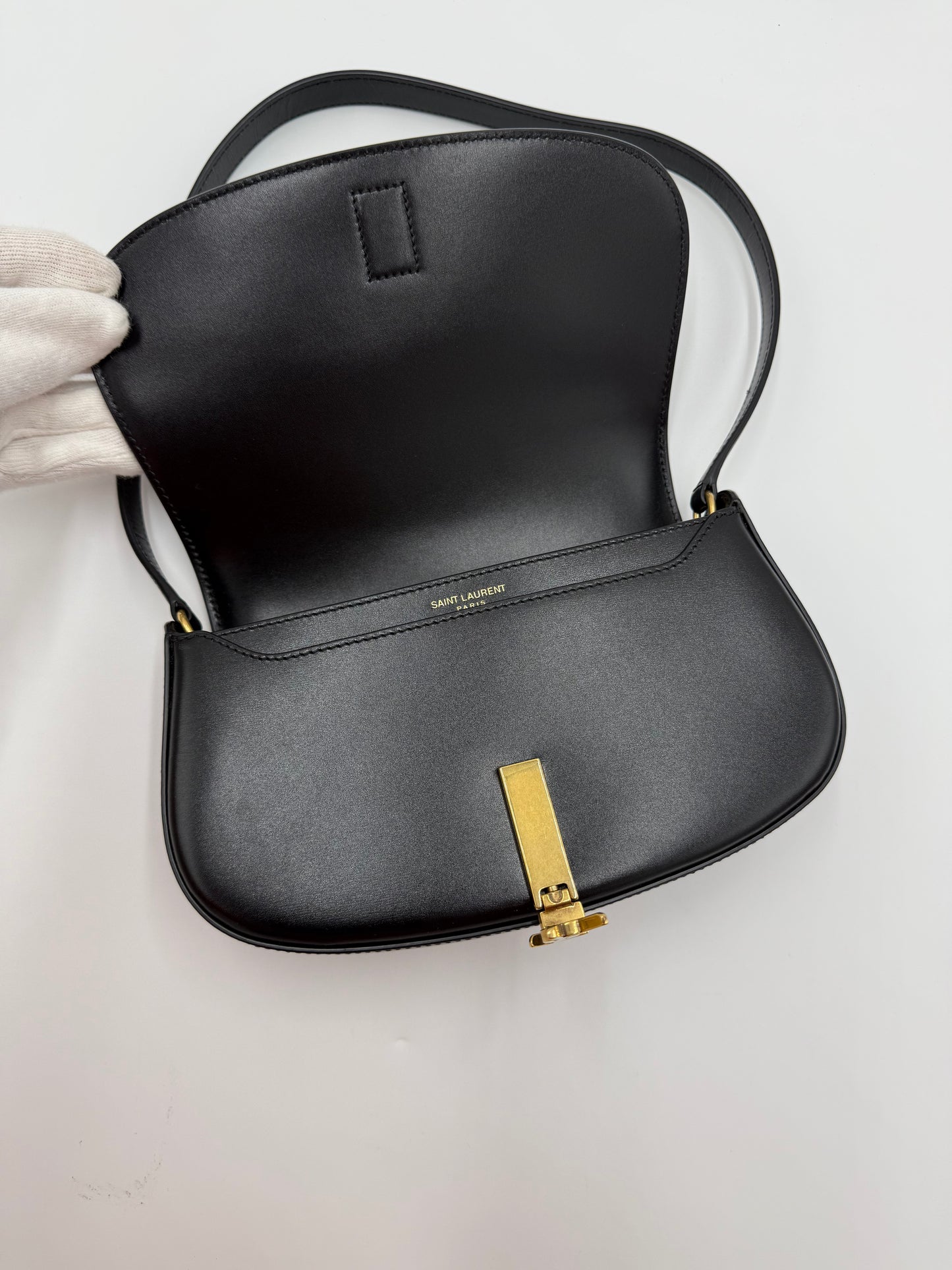 Saint Laurent Borsa Voltaire Mini in Pelle Liscia Nera - Pally Vintage Closet