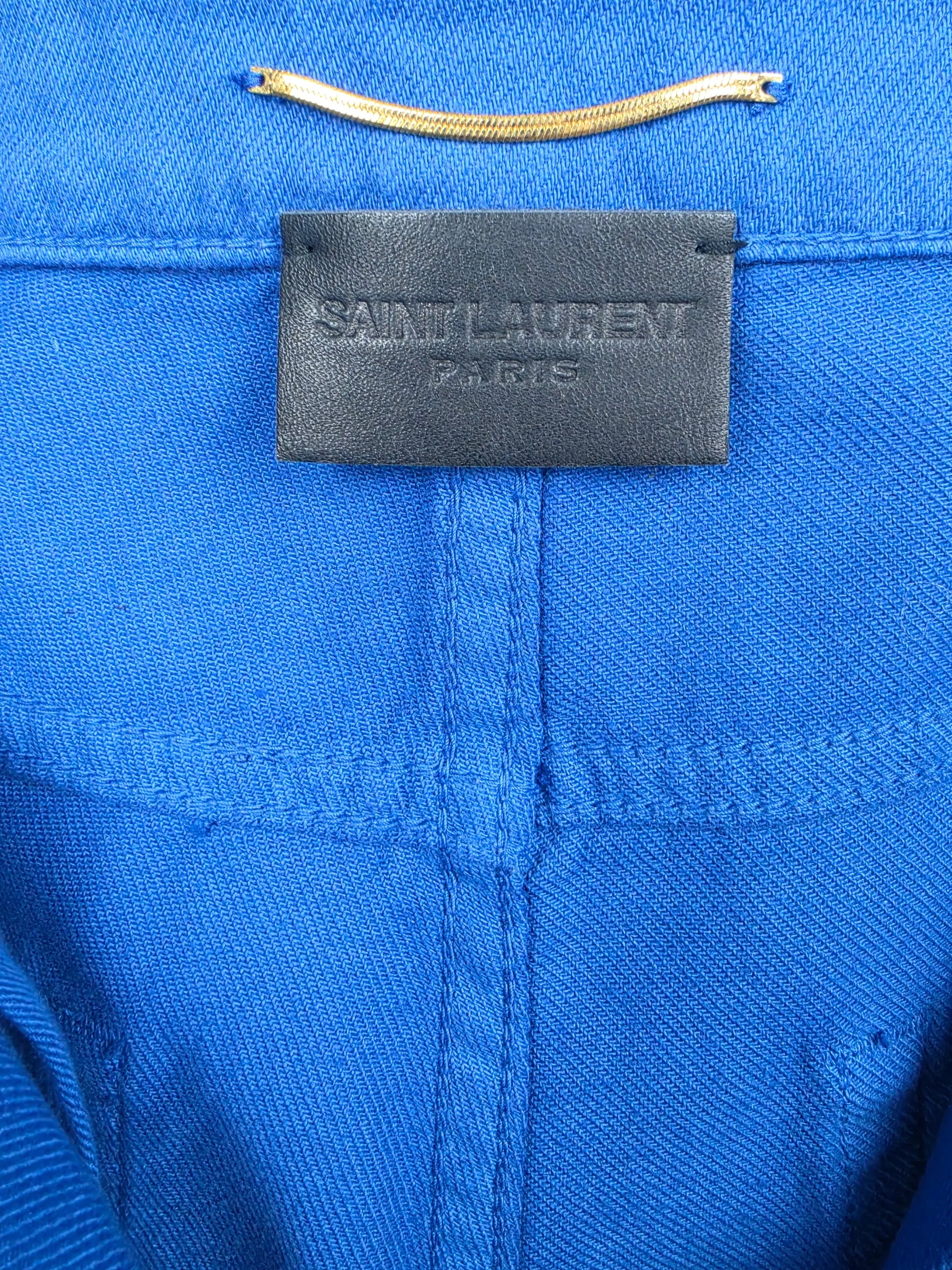 Saint Laurent Jeans D05 Skinny in Denim Coated Blu Elettrico - Pally Vintage Closet