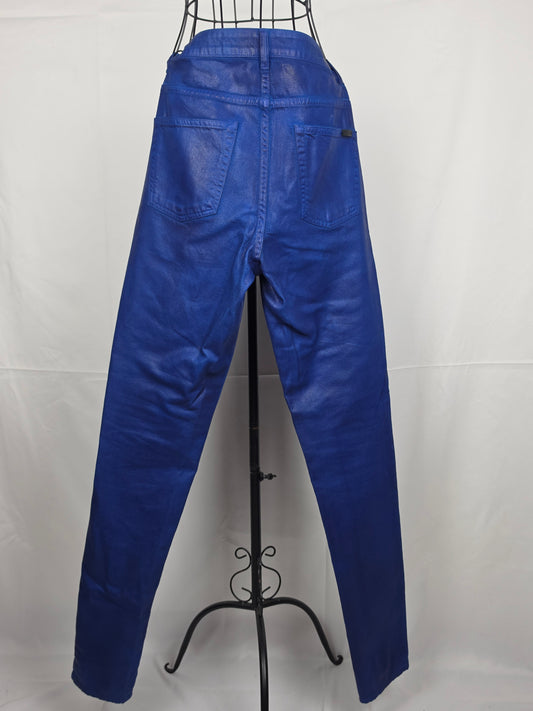 Saint Laurent Jeans D05 Skinny in Denim Coated Blu Elettrico - Pally Vintage Closet