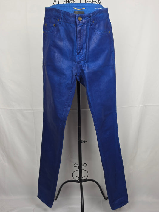 Saint Laurent Jeans D05 Skinny in Denim Coated Blu Elettrico - Pally Vintage Closet
