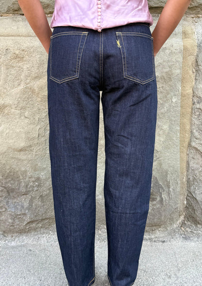 Saint Laurent Jeans Dritti "90's" in Denim Blu Scuro - Pally Vintage Closet