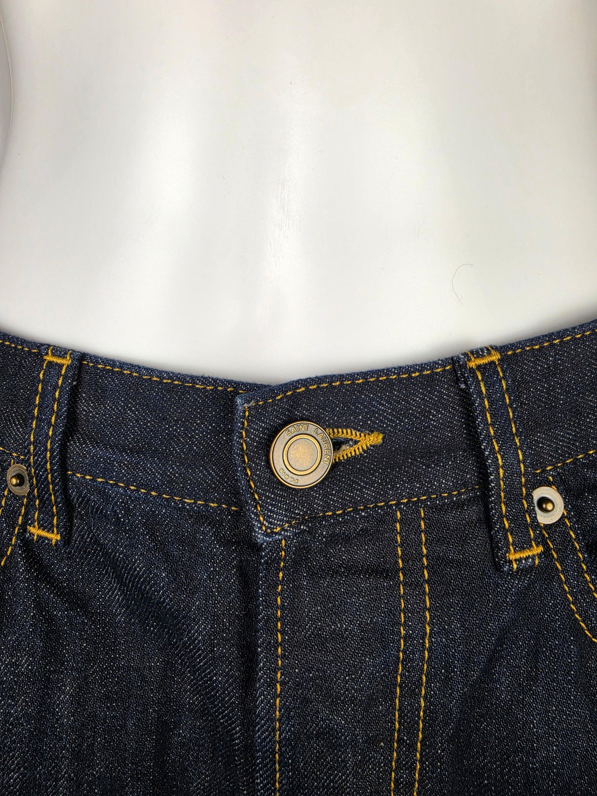 Saint Laurent Jeans Dritti "90's" in Denim Blu Scuro - Pally Vintage Closet