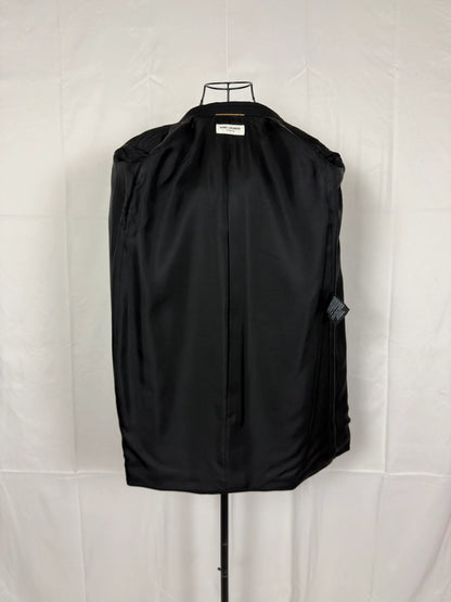 Saint-Laurent-Mantella-Strutturata-a-Blazer-Nera-69400494080324 - Pally Vintage Closet