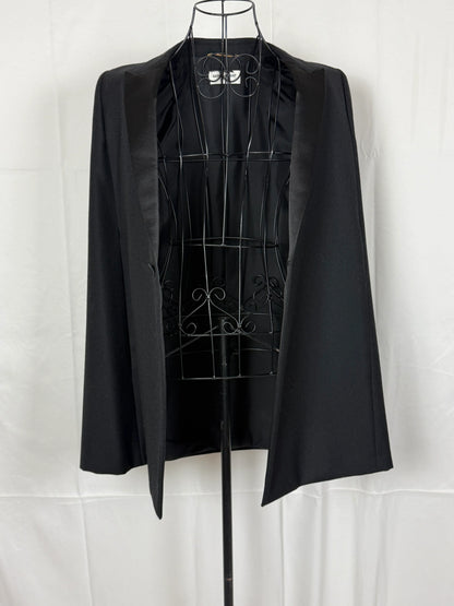 Saint-Laurent-Mantella-Strutturata-a-Blazer-Nera-69400494113092 - Pally Vintage Closet