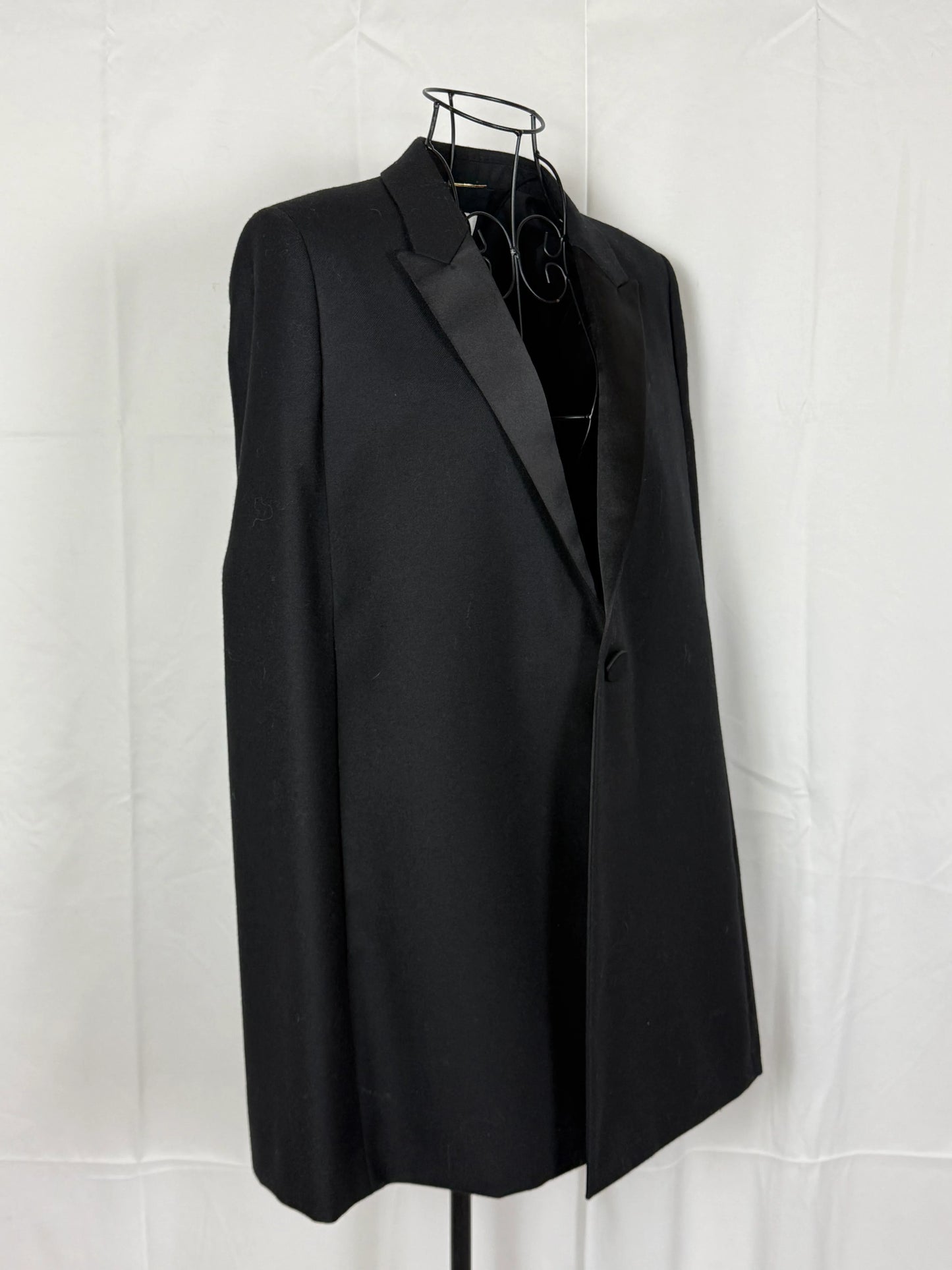 Saint-Laurent-Mantella-Strutturata-a-Blazer-Nera-69400494145860 - Pally Vintage Closet