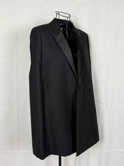 Saint-Laurent-Mantella-Strutturata-a-Blazer-Nera-69400494145860 - Pally Vintage Closet