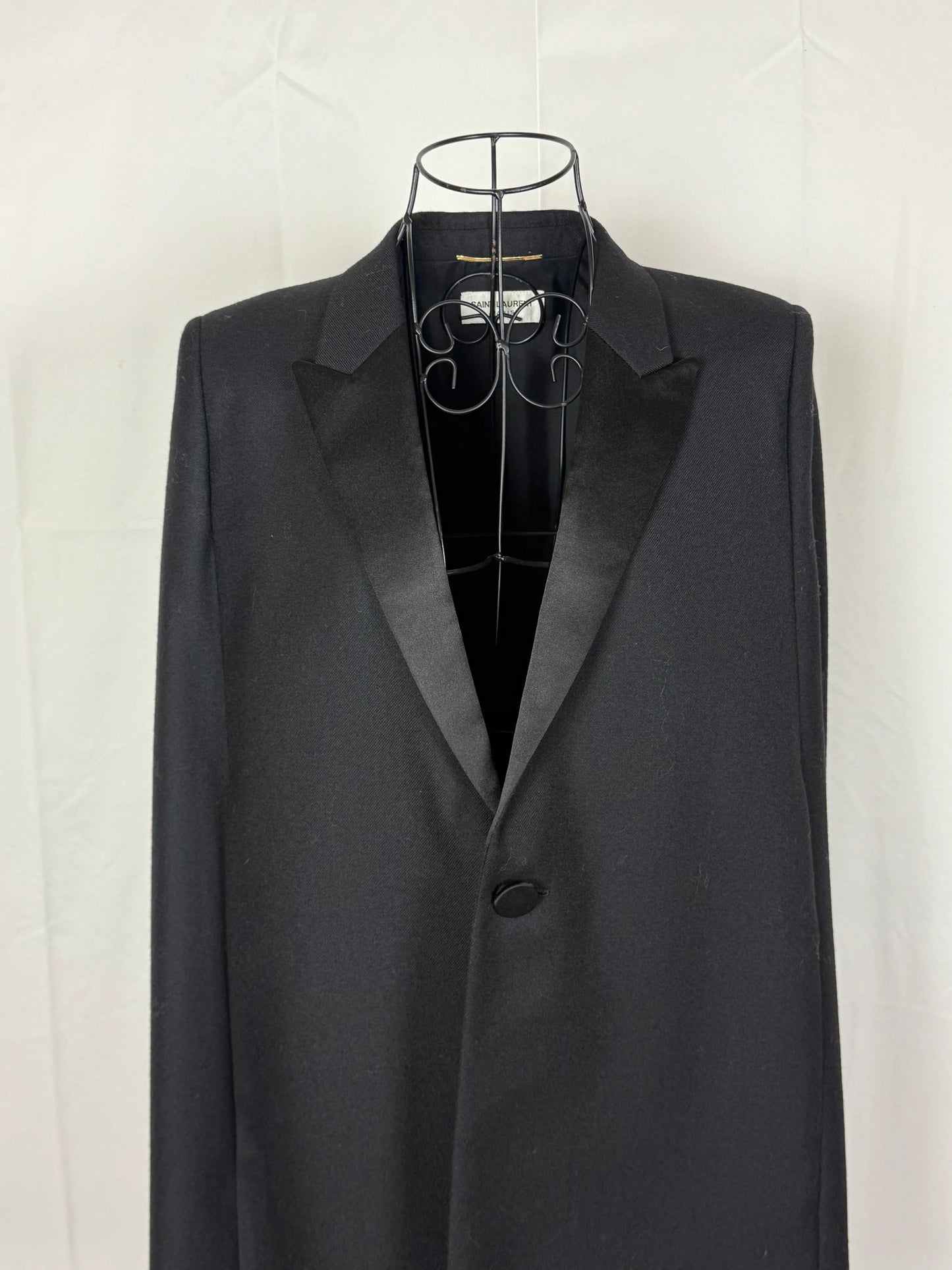 Saint-Laurent-Mantella-Strutturata-a-Blazer-Nera-69400494244164 - Pally Vintage Closet