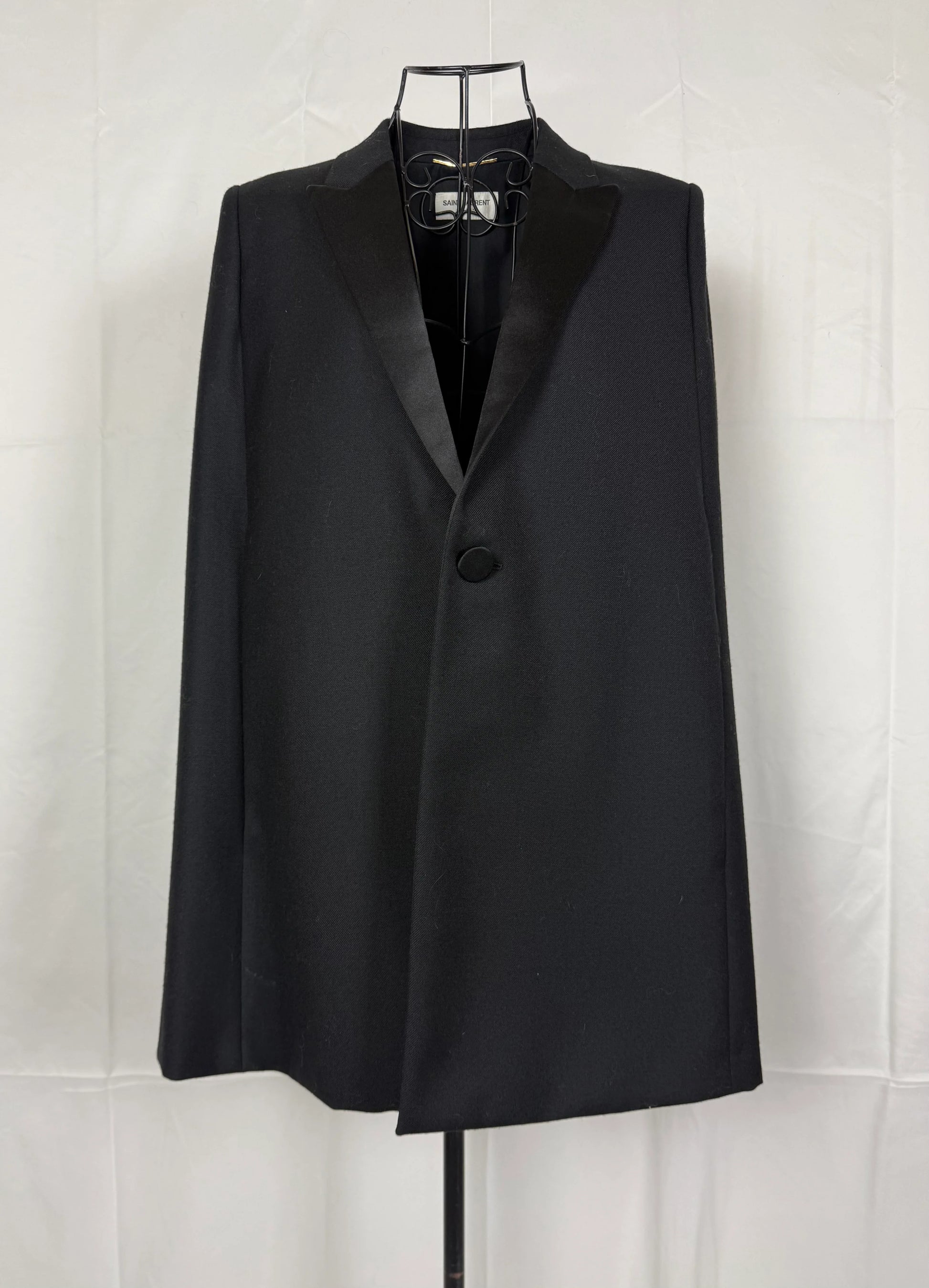 Saint-Laurent-Mantella-Strutturata-a-Blazer-Nera-69400494276932 - Pally Vintage Closet
