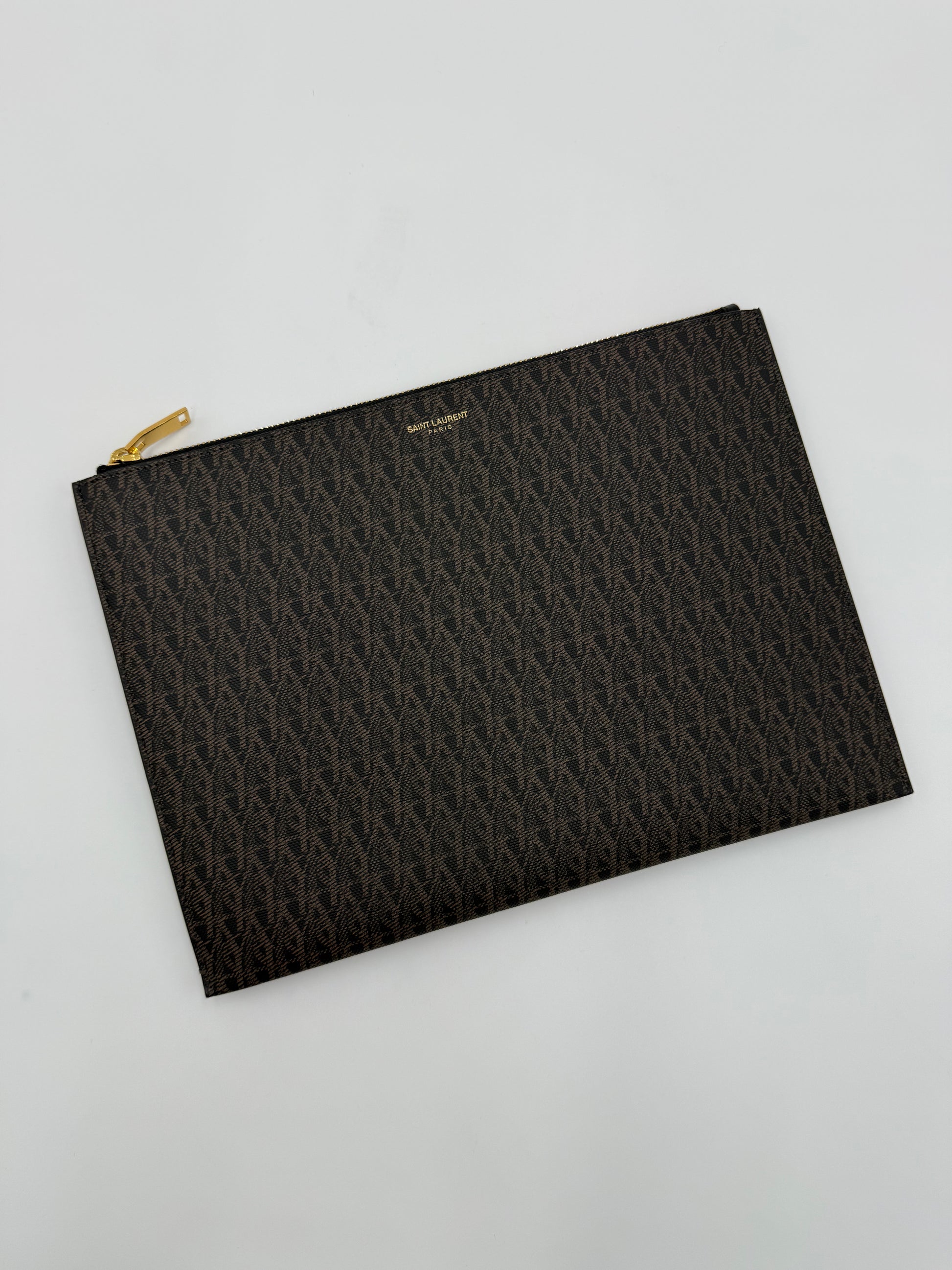 Saint Laurent Pouch Classic Toile Monogram Marrone - Pally Vintage Closet