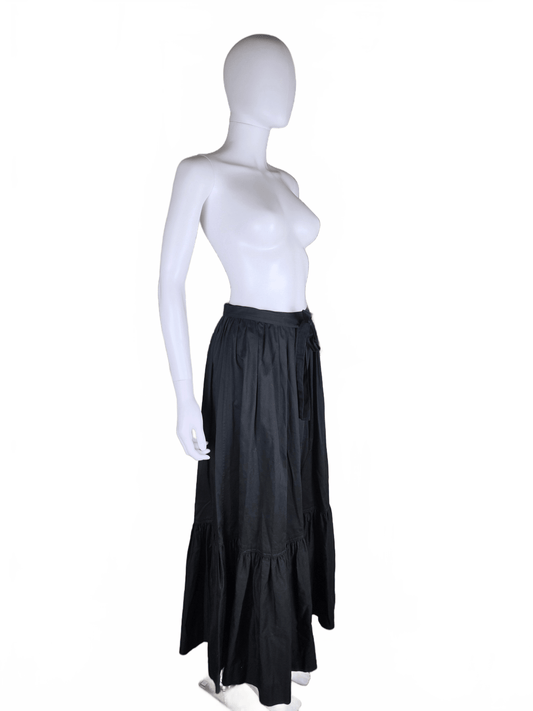 Saint Laurent Rive Gauche Gonna Maxi Vintage Peasant Nera - Pally Vintage Closet