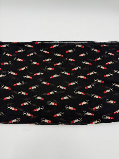 Saint Laurent Stola in Lana con Stampa Rossetti Nero - Pally Vintage Closet