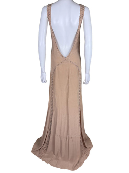 Salvatore Ferragamo Abito da Sera Resort 2013 in Seta con Micro-Borchie Nude