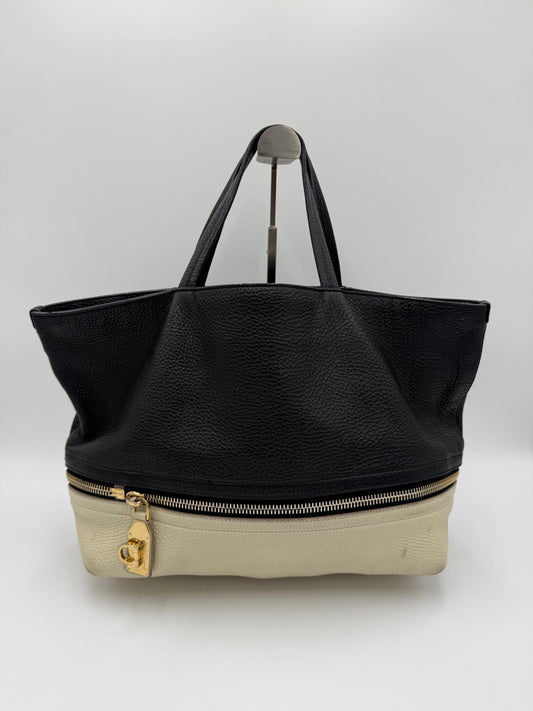 Salvatore Ferragamo Borsa Tote Vintage Convertible in Pelle Martellata Tricolore - Pally Vintage Closet