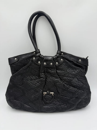 Salvatore-Ferragamo-Borsa-Vintage-Hobo-in-Pelle-Nera-67907781427524 - Pally Vintage Closet