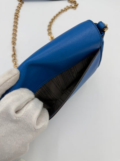 Salvatore Ferragamo Borsa a Tracolla Gancini in Pelle Blu Elettrico - Pally Vintage Closet
