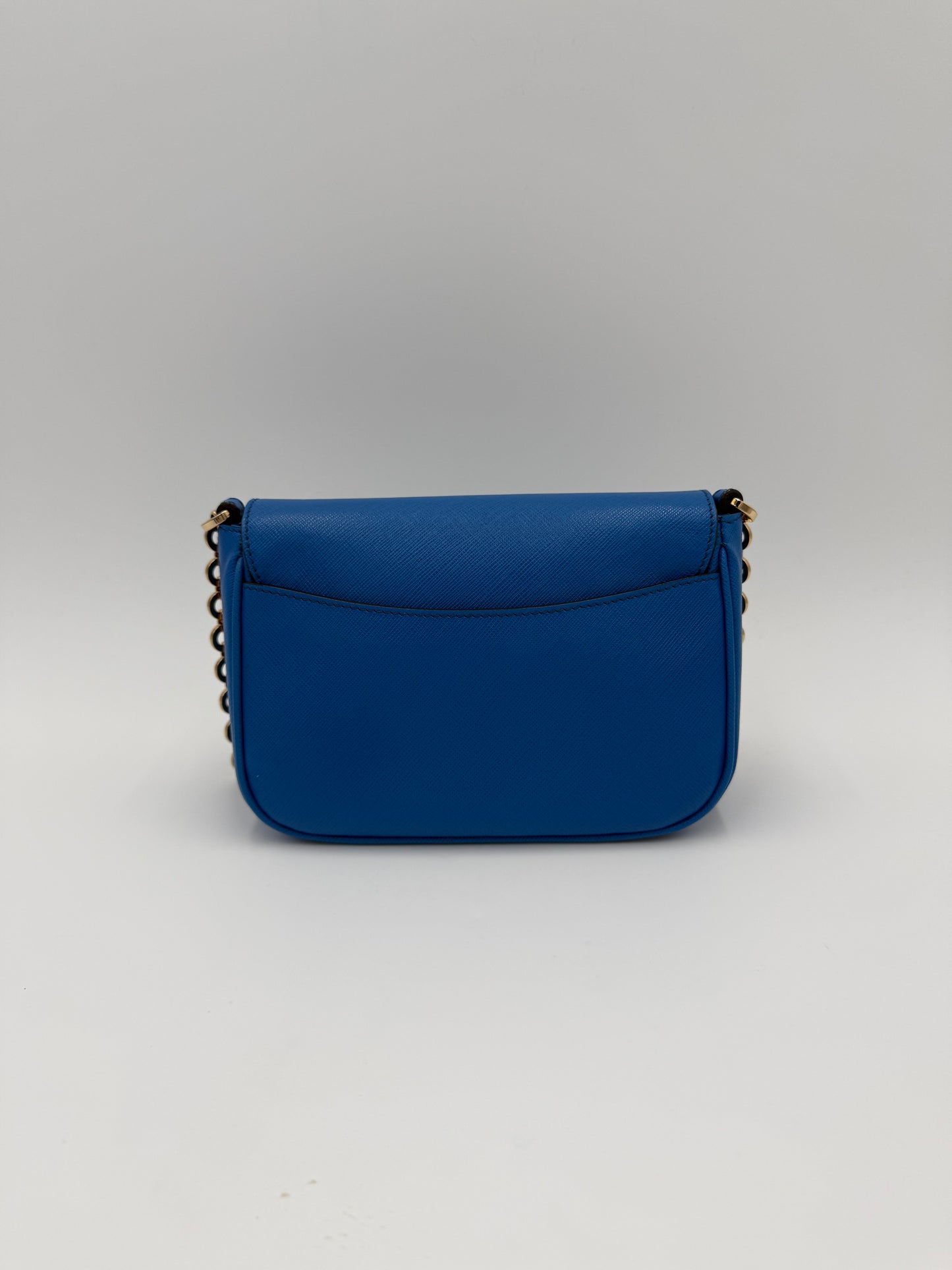 Salvatore Ferragamo Borsa a Tracolla Gancini in Pelle Blu Elettrico - Pally Vintage Closet
