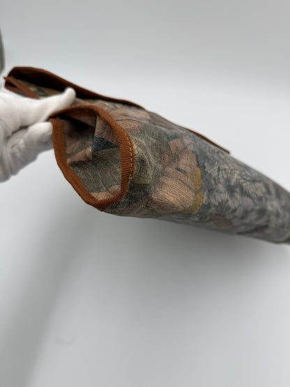 Salvatore Ferragamo Clutch Vintage in Cotone Stampa Jungle Marrone - Pally Vintage Closet