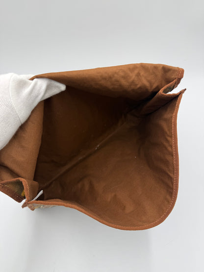 Salvatore Ferragamo Clutch Vintage in Cotone Stampa Jungle Marrone - Pally Vintage Closet