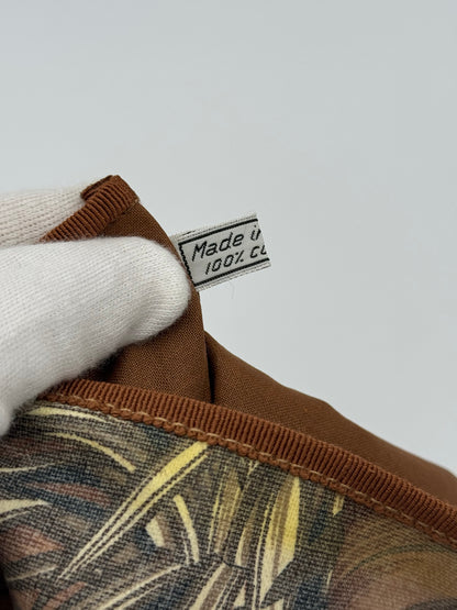 Salvatore Ferragamo Clutch Vintage in Cotone Stampa Jungle Marrone - Pally Vintage Closet