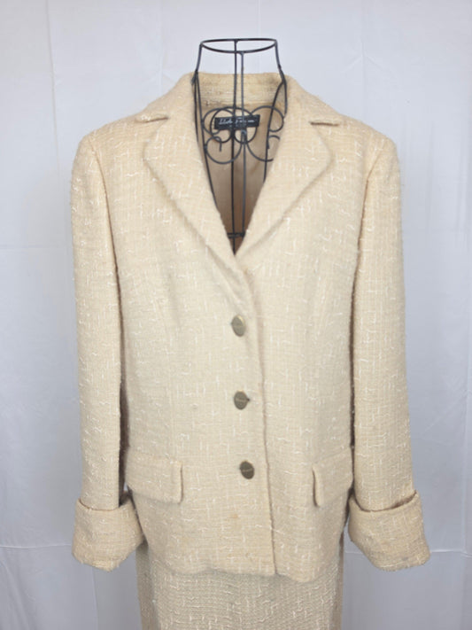 Salvatore Ferragamo Tailleur Vintage in Tweed Crema - Pally Vintage Closet