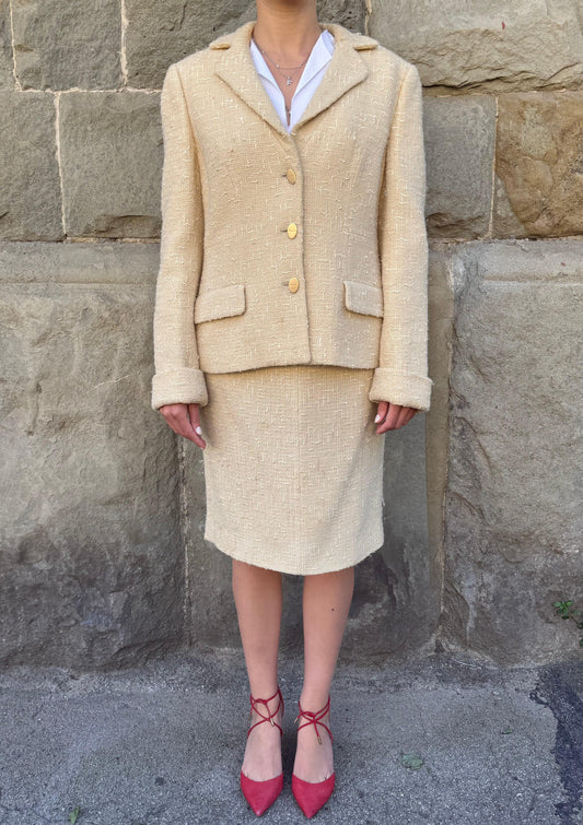 Salvatore-Ferragamo-Tailleur-Vintage-in-Tweed-Crema-70587702837572 - Pally Vintage Closet