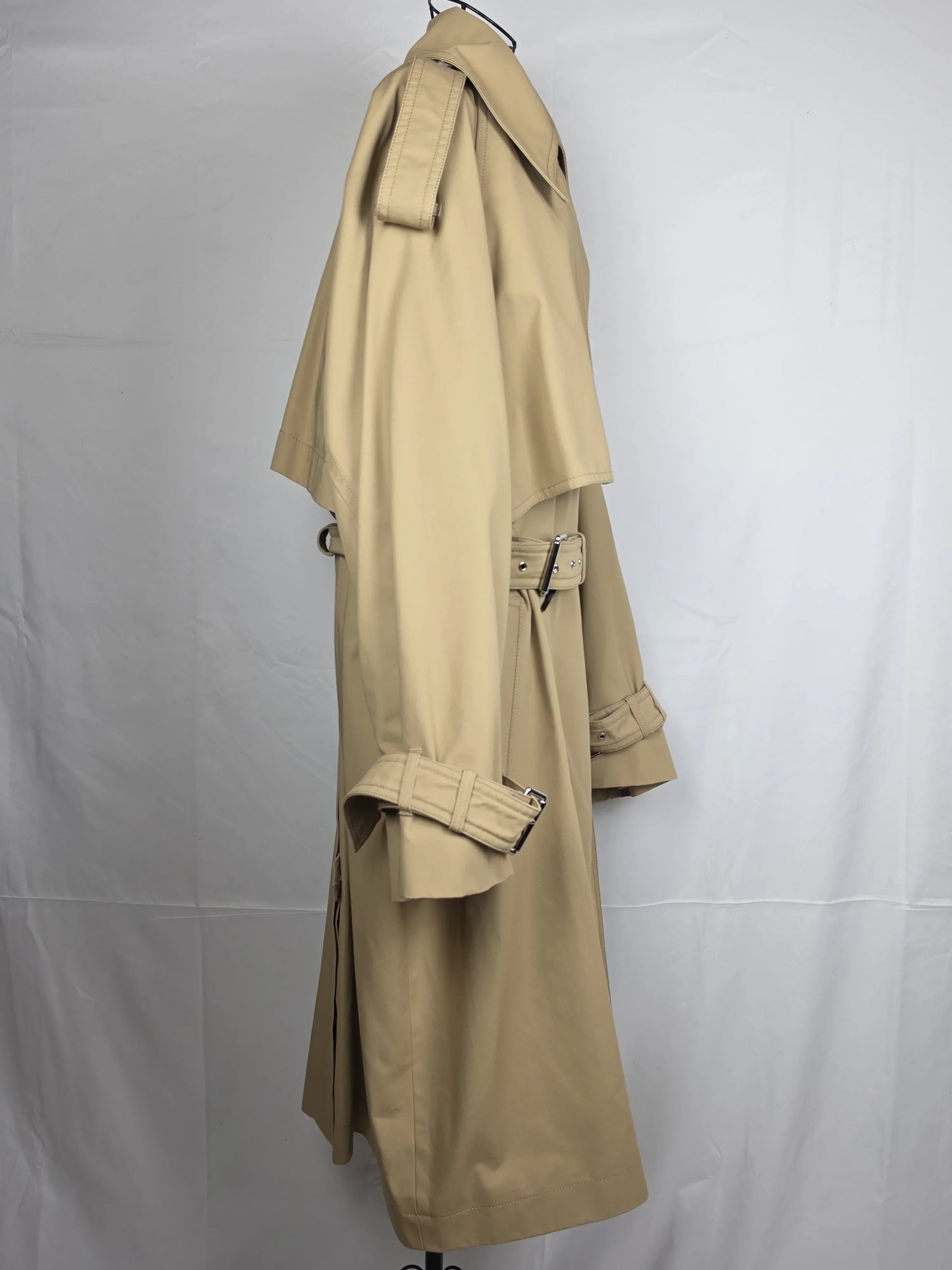 Sportmax-Trench-Double-Breasted-in-Gabardine-di-Cotone-Beige-70133991407940 - Pally Vintage Closet