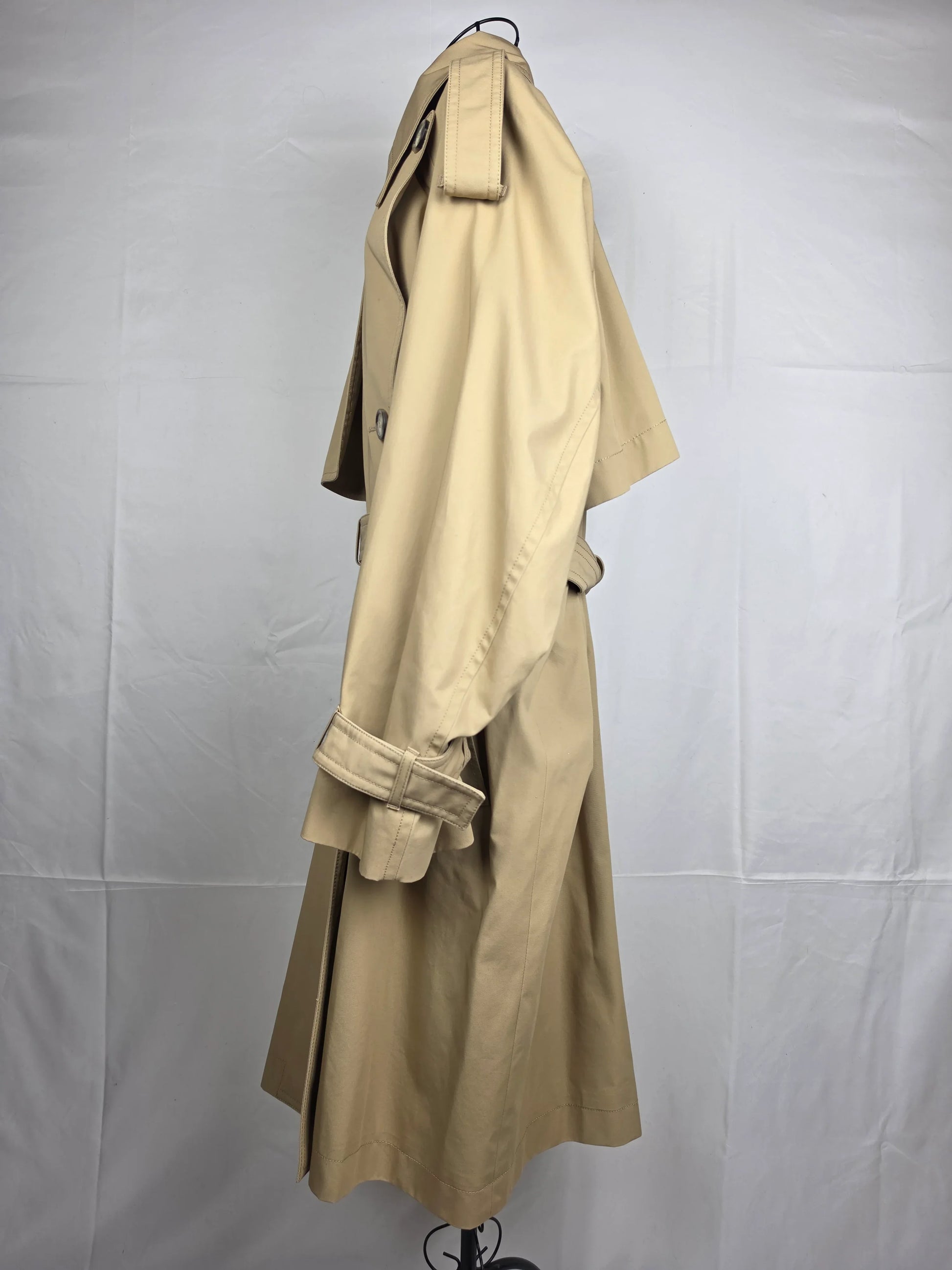 Sportmax-Trench-Double-Breasted-in-Gabardine-di-Cotone-Beige-70133991440708 - Pally Vintage Closet