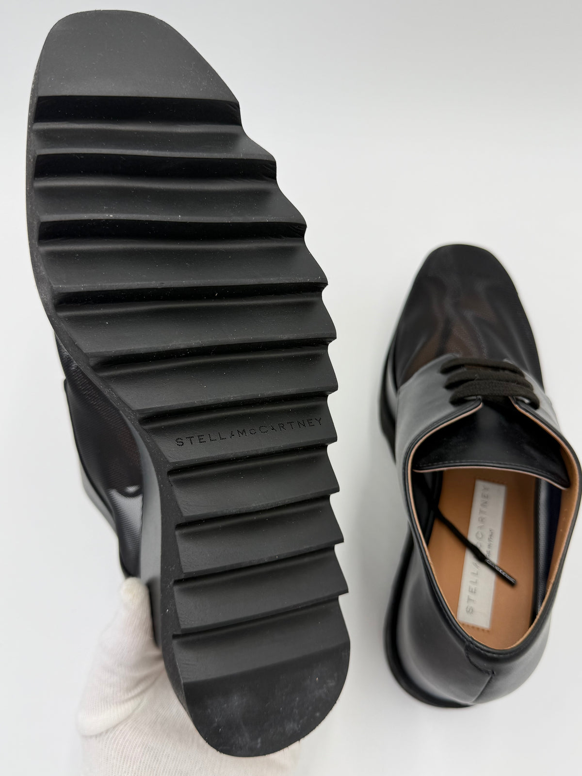 Stella McCartney Elyse Mesh Platform Lace-Up Shoes Black