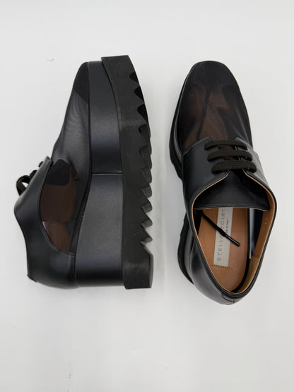 Stella McCartney Elyse Mesh Platform Lace-Up Shoes Black