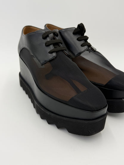 Stella McCartney Elyse Mesh Platform Lace-Up Shoes Black