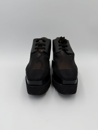 Stella McCartney Elyse Mesh Platform Lace-Up Shoes Black