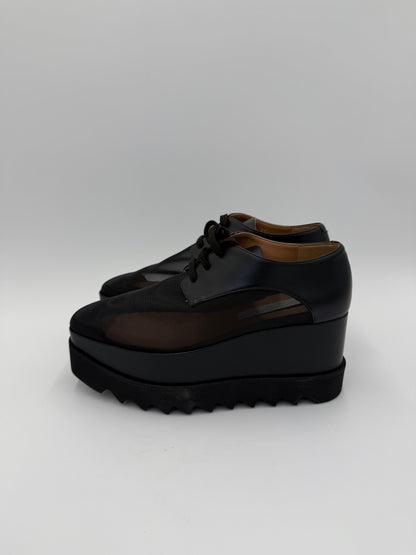 Stella McCartney Elyse Mesh Platform Lace-Up Shoes Black