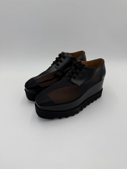 Stella McCartney Elyse Mesh Platform Lace-Up Shoes Black