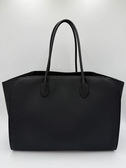 The Row Borsa Tote Marlo in Pelle Granulata Nera