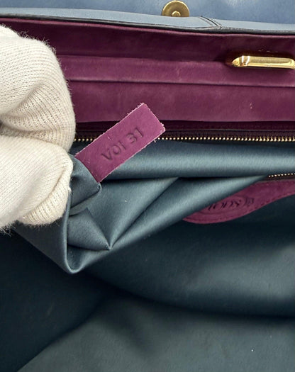 Tod's Borsa a Mano Vintage in Pelle Avio e Camoscio Prugna - Pally Vintage Closet