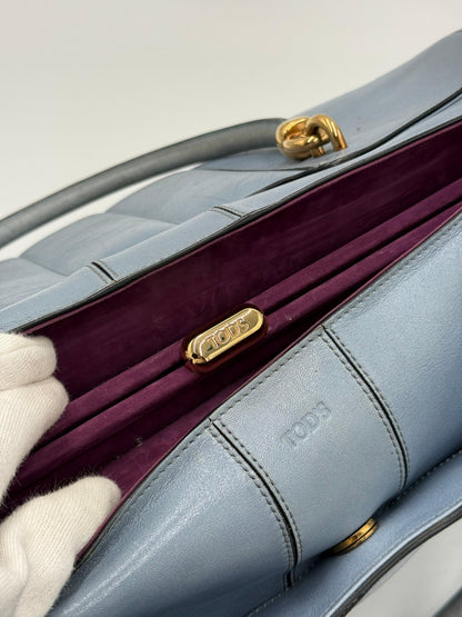 Tod's Borsa a Mano Vintage in Pelle Avio e Camoscio Prugna - Pally Vintage Closet