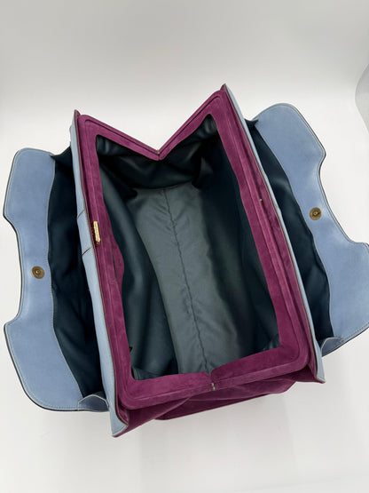 Tod's Borsa a Mano Vintage in Pelle Avio e Camoscio Prugna - Pally Vintage Closet