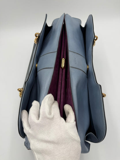 Tod's Borsa a Mano Vintage in Pelle Avio e Camoscio Prugna - Pally Vintage Closet