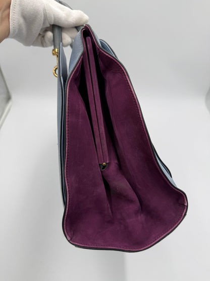 Tod's Borsa a Mano Vintage in Pelle Avio e Camoscio Prugna - Pally Vintage Closet
